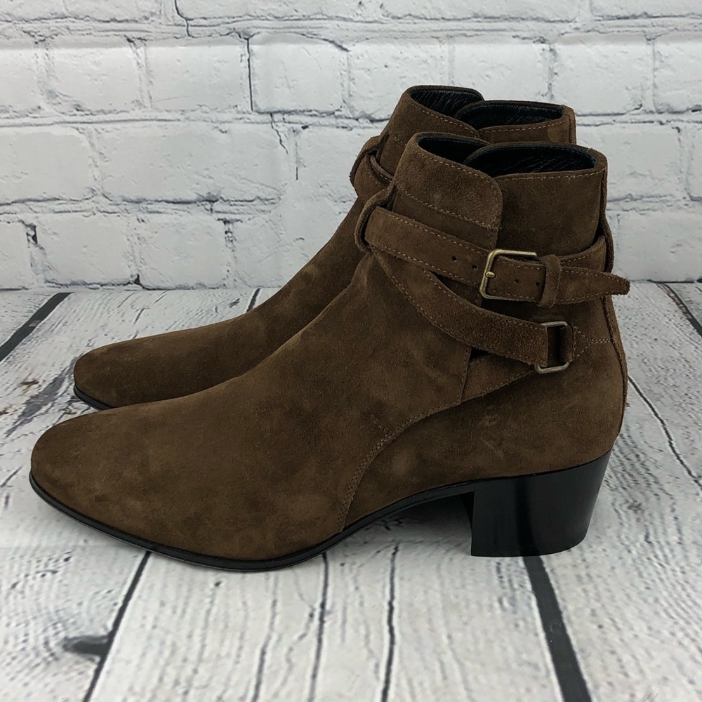 Saint Laurent, Brown Suede Ankle Boots, EU 35.5 - Picture 6 of 10